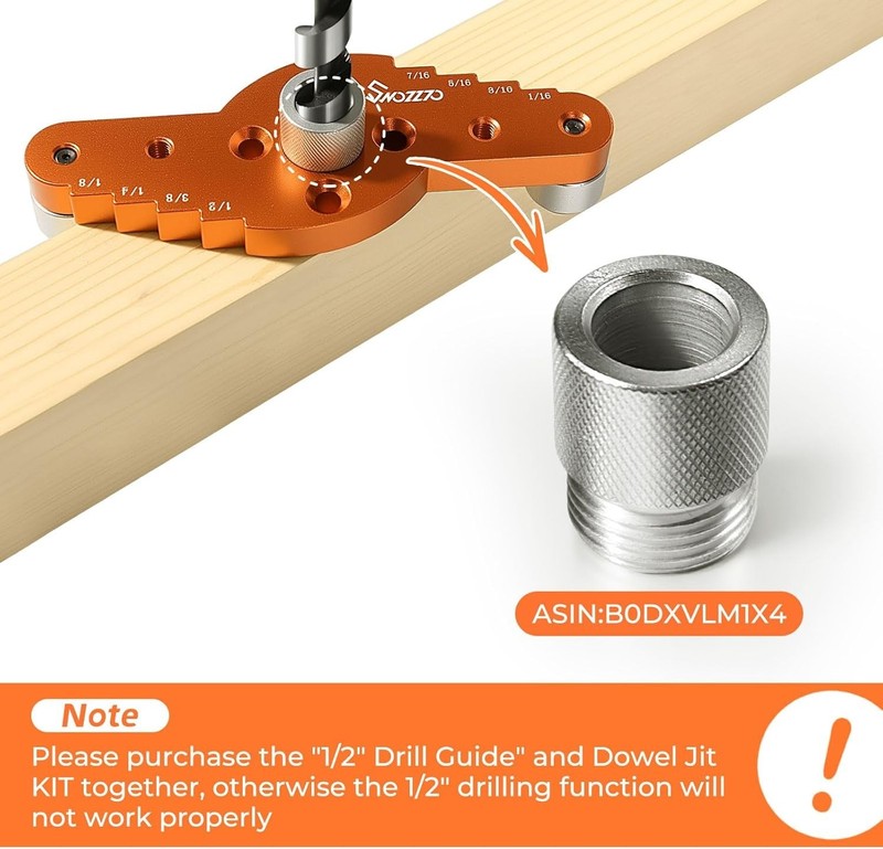 Dowel Jig Kit for Floating Shelf Bracket & 1/2" X 11.8" Drill Bit Self-Centering gallery