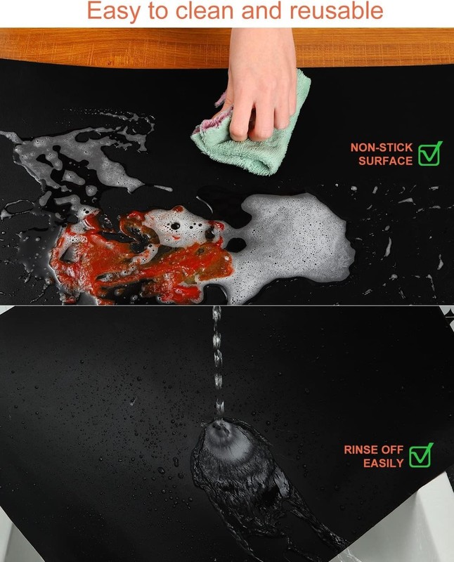 2-Pack Nonstick Oven Liners – 15.75" x 23.62" Reusable, Easy-to-Clean Oven Mats gallery
