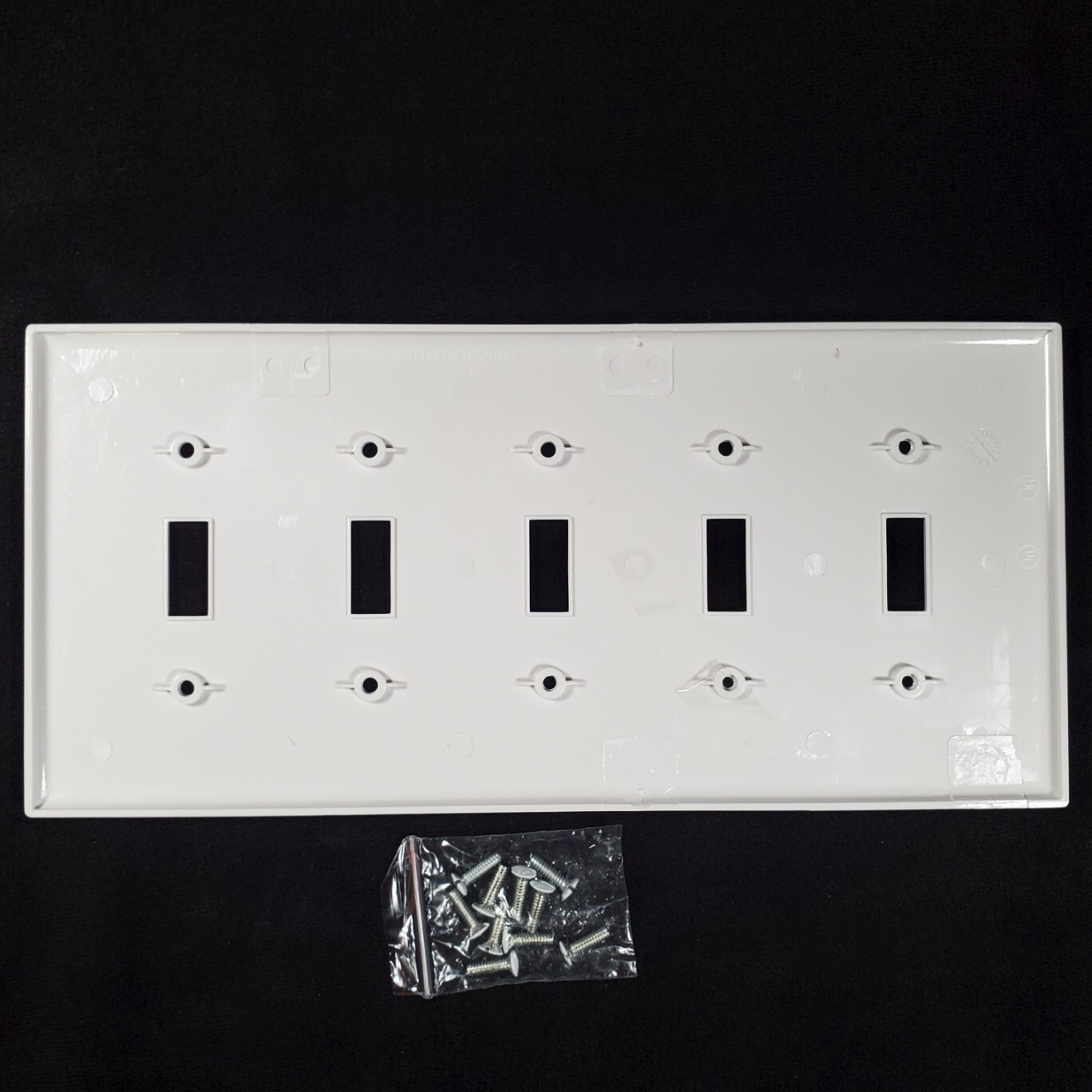 White 5-Toggle Switch Unbreakable Mid-Size 5-Gang WallPlate Cover PJ5W gallery