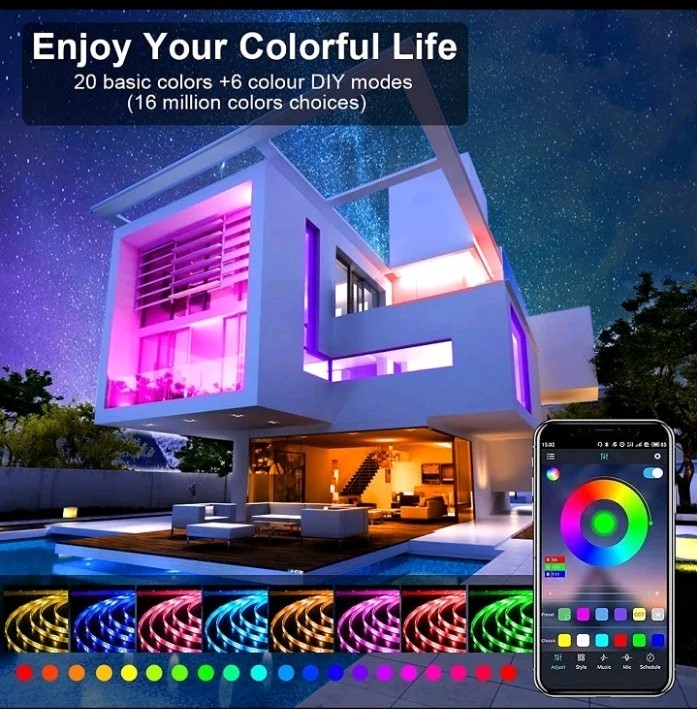 YORMICK 33ft Waterproof LED RGB Strip Lights gallery