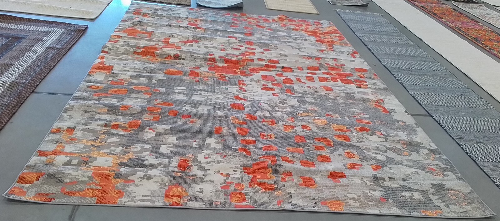 GREY / ORANGE 9' X 12' Back Stain Rug, Reduced Price 1172759991 MAD425H-9 gallery