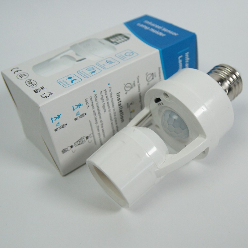 Screw-In Motion Detector Sensor Light Socket 360° to 25' LED Fluorescent E26/E27 gallery