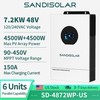 SANDISOLAR 7.2KW Solar Inverter 48V DC-120V/240V AC Split Phase Off-Grid Paralle gallery