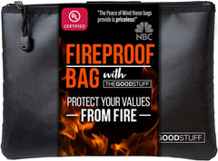 Fire Resistant Document Bag Water Resistant Zipper Cash Passports Papers 10″X13″