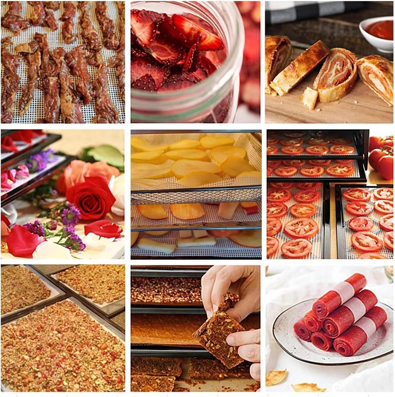 8 Pcs Silicone Dehydrator Sheets NonStick Mesh Mats for Fruit Food Tray Liner gallery