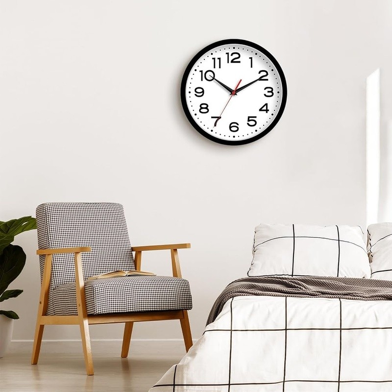 Silent Battery Powered Wall Clock Large Numbers Easy Read Indoor Outdoor New gallery