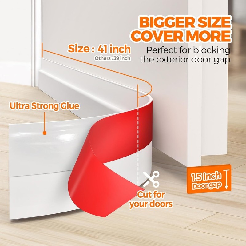 Child and Pet-Safe Door Draft Blocker - 41 Inch Insulator with Noise Reduction gallery