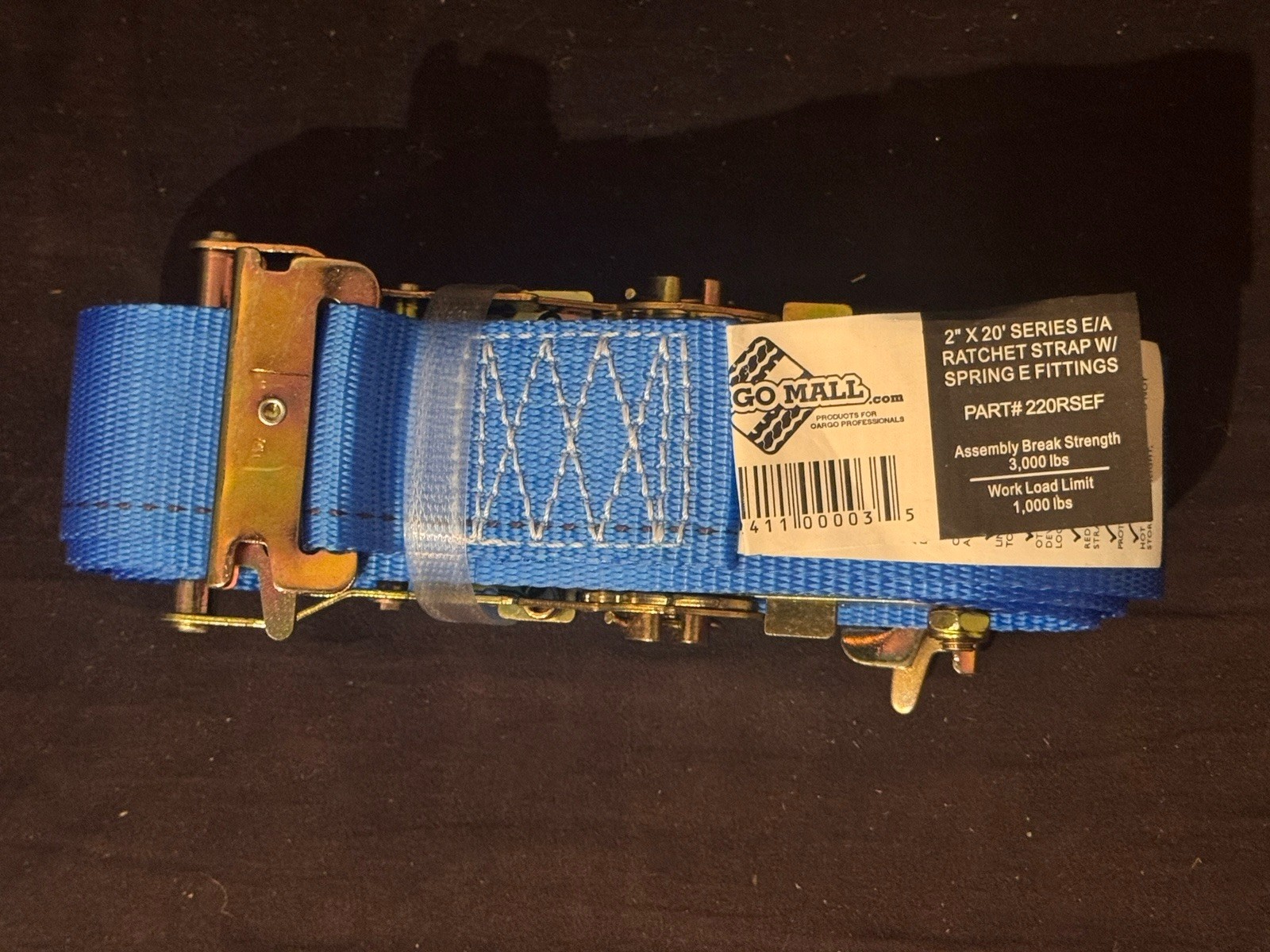 DC Cargo E Ratcheting Straps Cargo Tie-Down Blue 2" x 20 Ft 220RSEF 3,000 LBS .. gallery