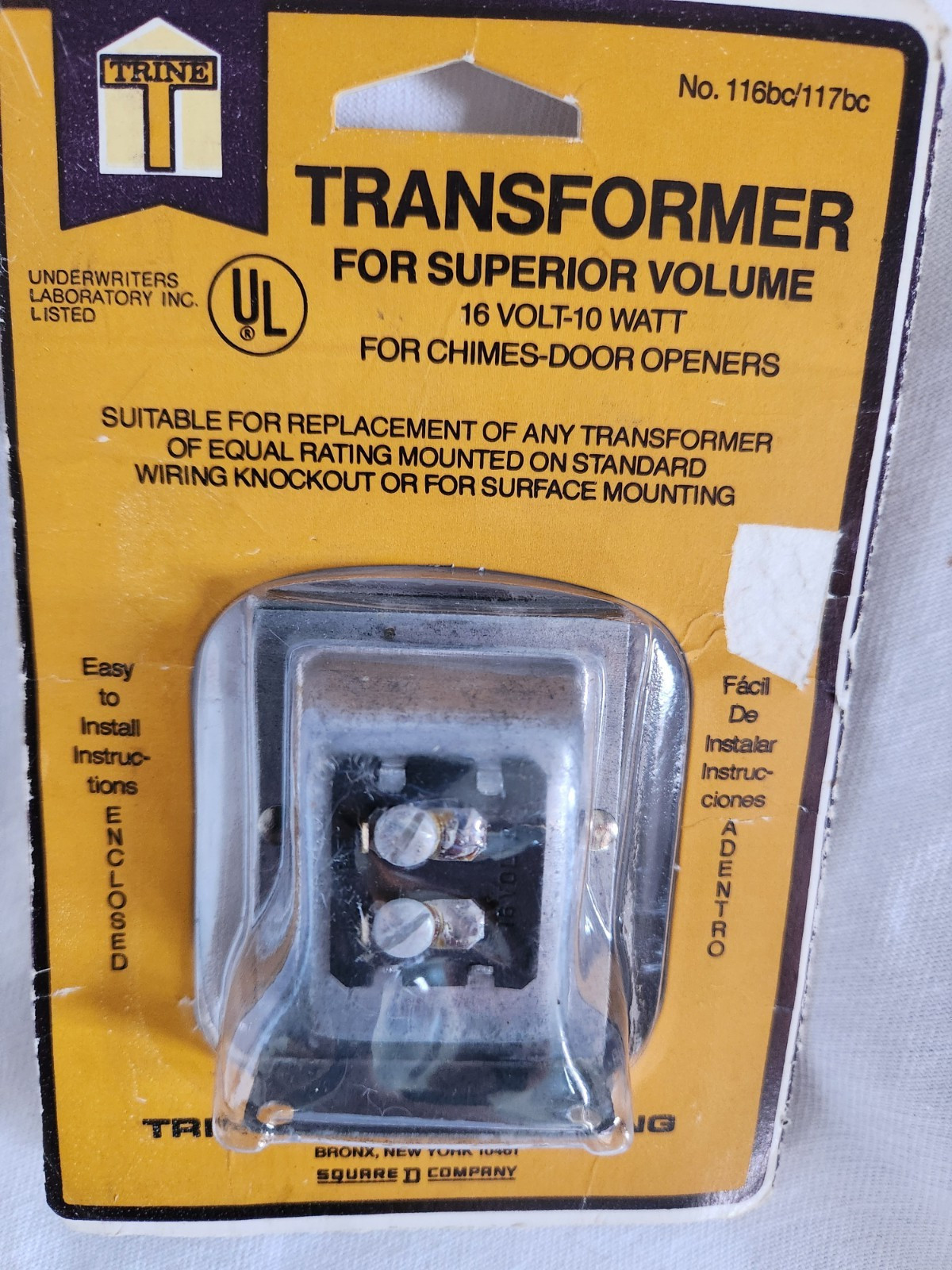 NEW TRINE Superior Volume Transformer Door Bell Chime Buzzer 116bc/117bc Vintage gallery