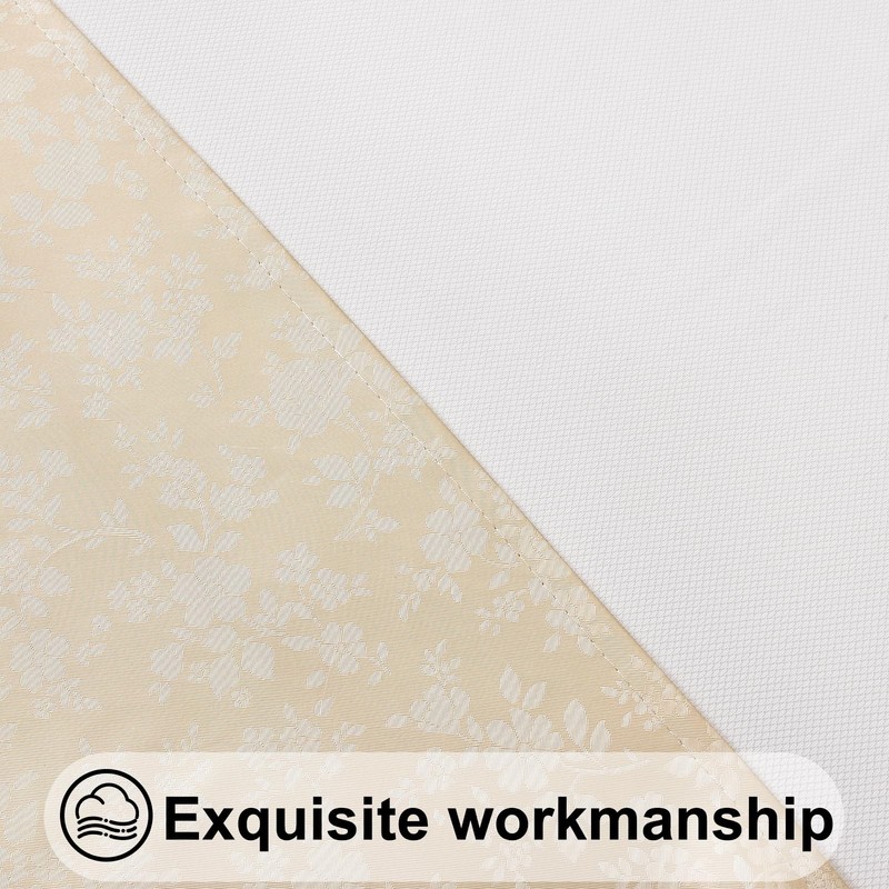 Round Picnic Tablecloth, Elastic For Up To 45“-56” Round, Beige gallery