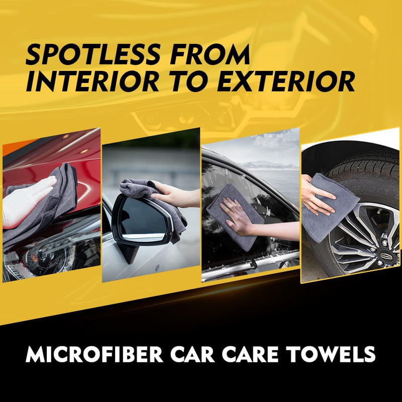 Grey Microfiber Cleaning Cloths 50 Pack 12 5 x 12 5 in for Car Kitchen Window gallery