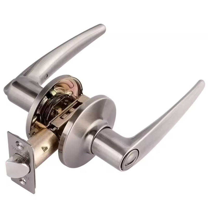 Antique Nickel Privacy Bed/Bath Door Lever Handle Set gallery