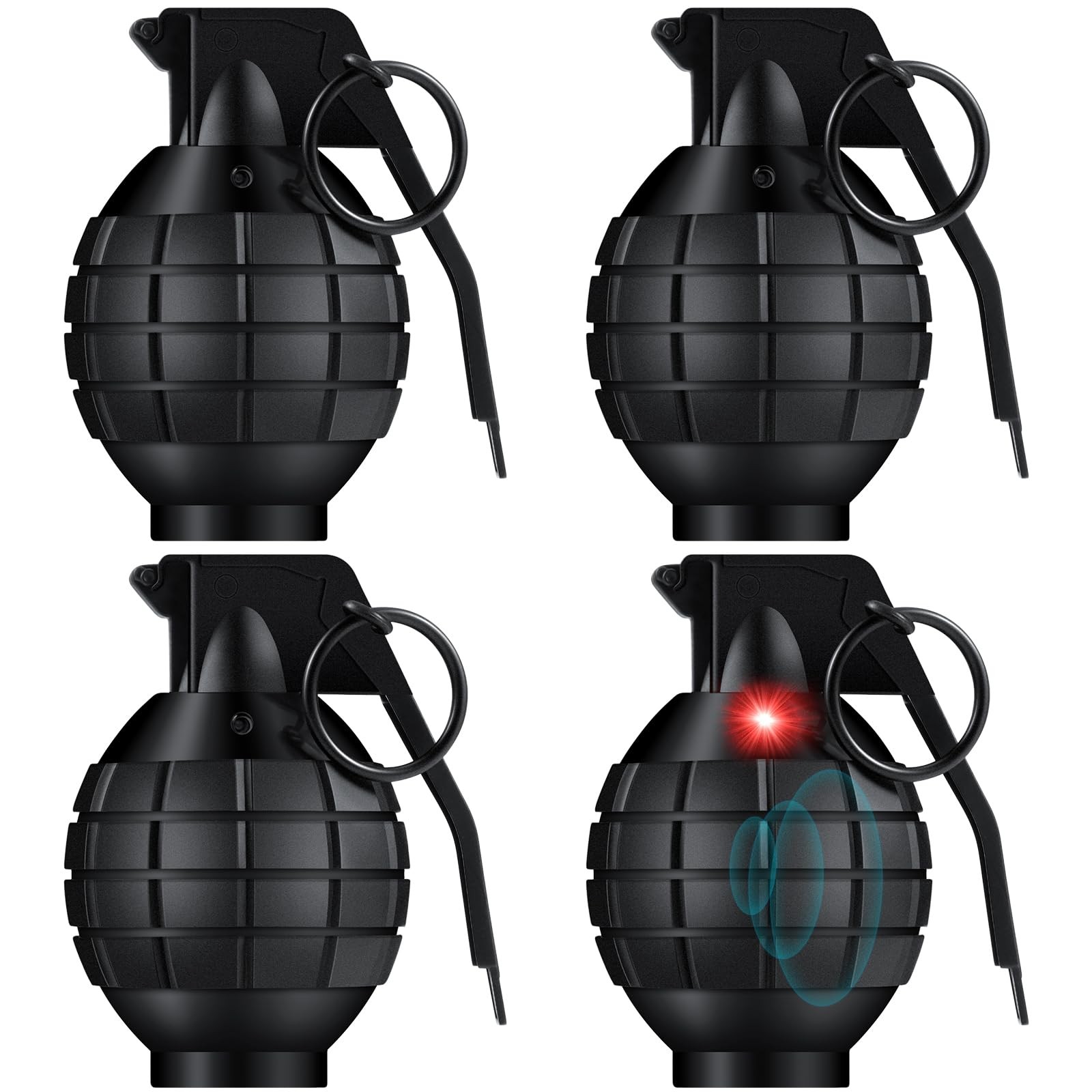 4 Pcs Plastic Hand Grenades with Realistic Sound Effects and Flashing Light, ... gallery