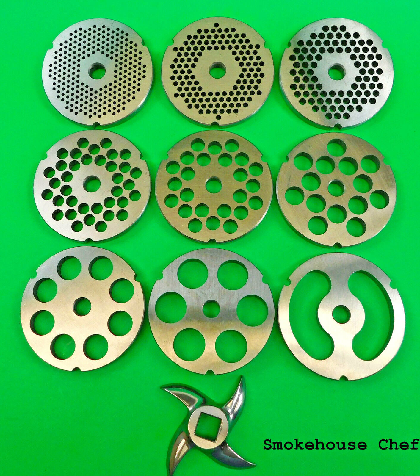 #32 PICK SIZE with KNIFE Meat grinder plate disc LEM Cabelas Hobart Weston etc gallery