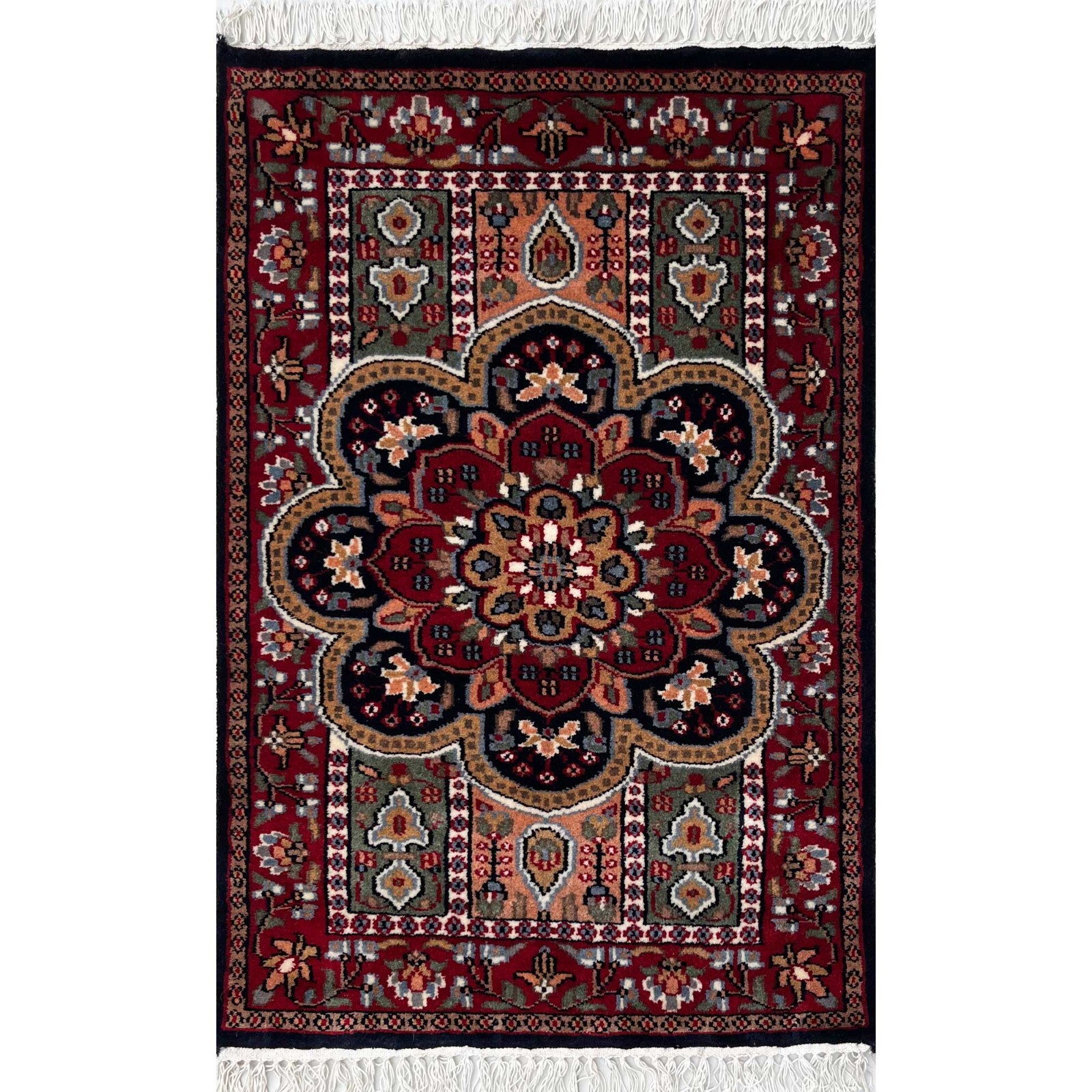 Small Handmade Hand Knotted Wool Rug Multicolor Floral Traditional, 2x3 feet gallery