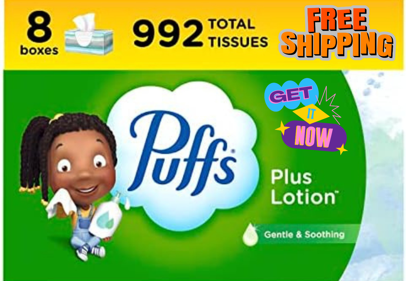 Puffs Plus Lotion Facial Tissues 8 Family Boxes 124 Ct Soft Cold Allergy gallery