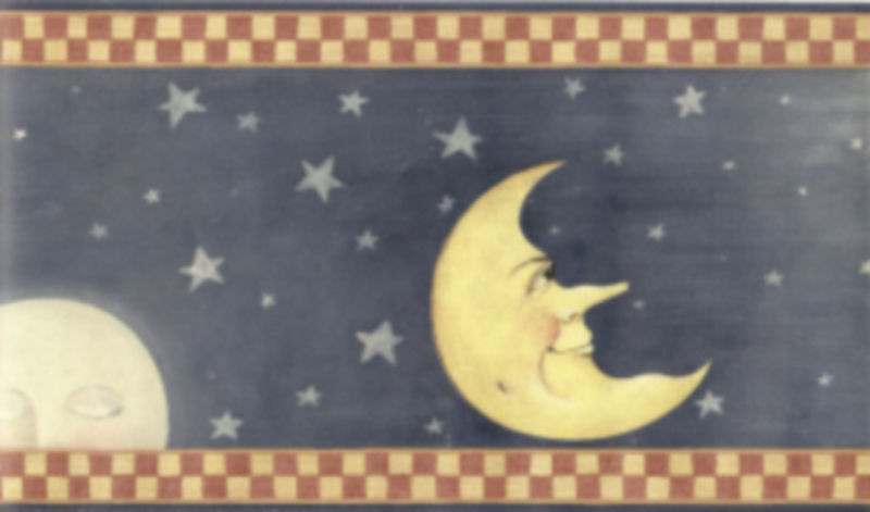 * MOON, STARS & SUN BLUE BACKGROUND Wallpaper bordeR Wall gallery