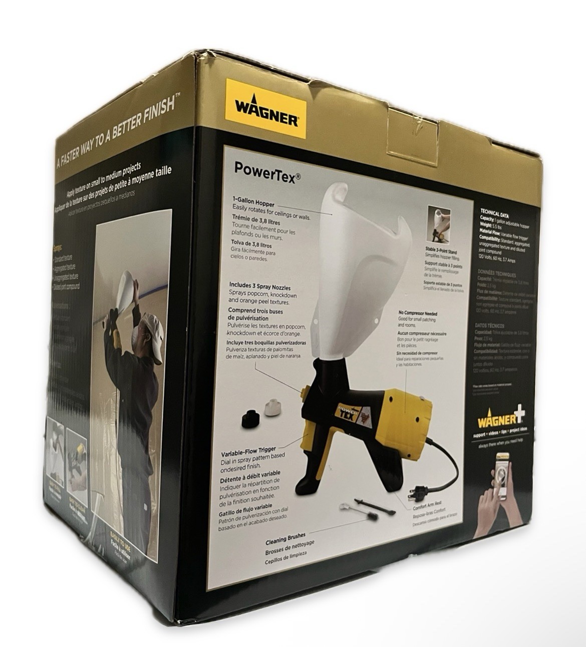 WAGNER 0520100 POWER TEX. ALL IN ONE POWERED TEXTURE SPRAYER. 1 Gallon Hopper gallery