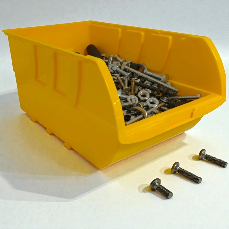 Homak Large Yellow Plastic Storage Bin – Stackable Tool & Parts Organizer gallery