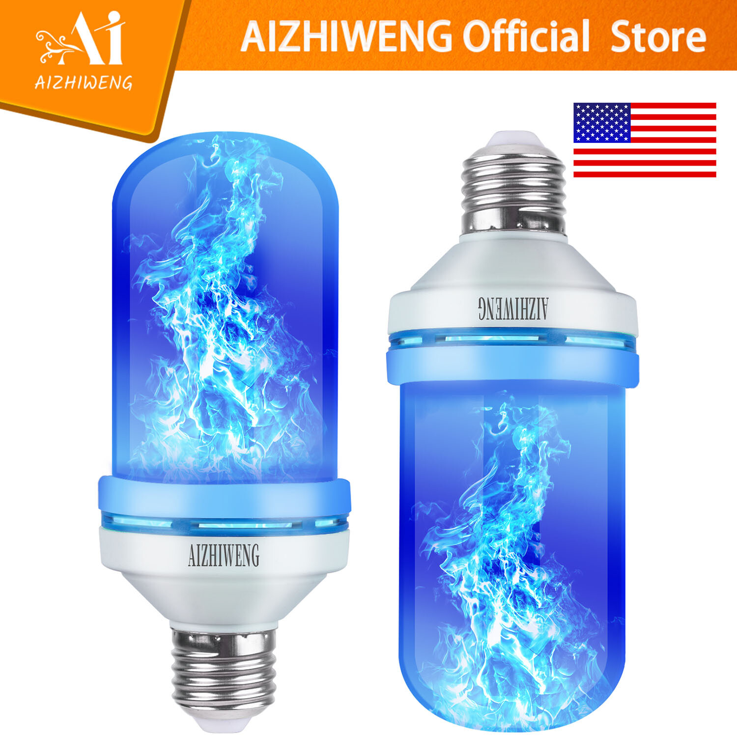 AIZHIWENG LED LED Flame Light Bulbs 4 Modes Fire Light Bulbs E26 Base 2PCS gallery