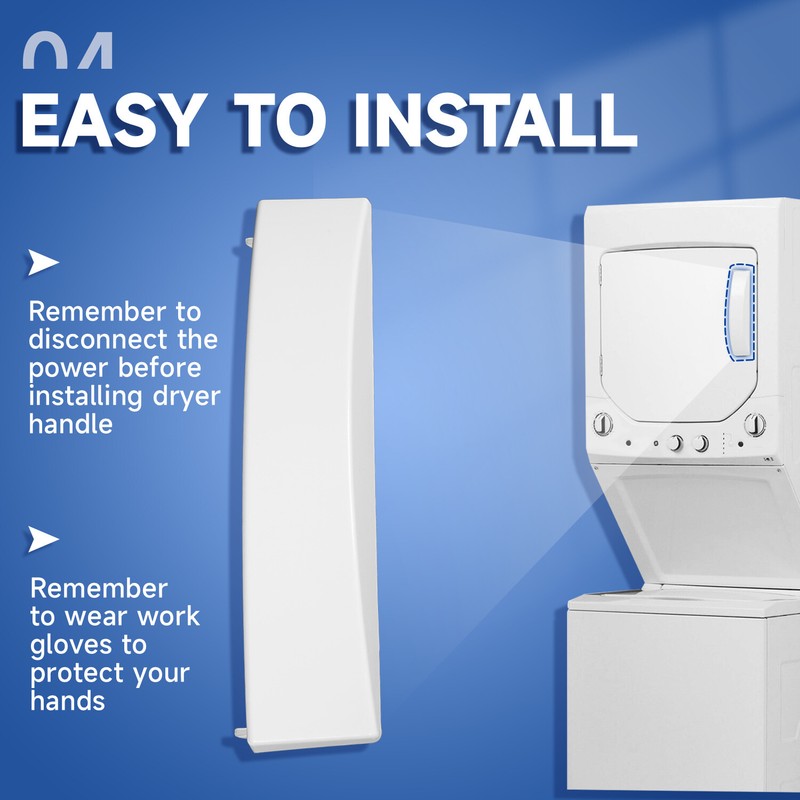 New Dryer Solid Door Handle White For GE Dryer #WE01X30378 #WE1M1068 #PS1177202 gallery