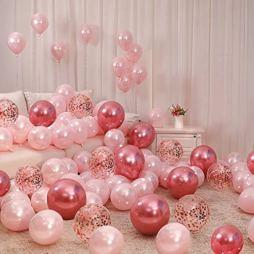 Valentines Day Balloons Kit, 101Pack Rose Gold Red Balloons with 200 Rose Pink gallery