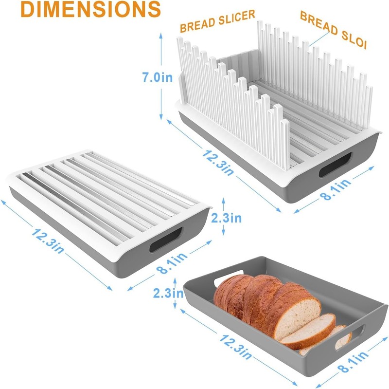 Bread Slicer For Homemade Bread,Bread Slicer Guide For Width Is Adjustable An... gallery
