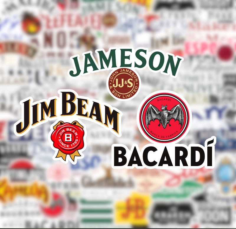 25/50 Liquor Logo Sticker Pack - Matte Vinyl - Brewery Microbrew Ale Vodka Rum gallery