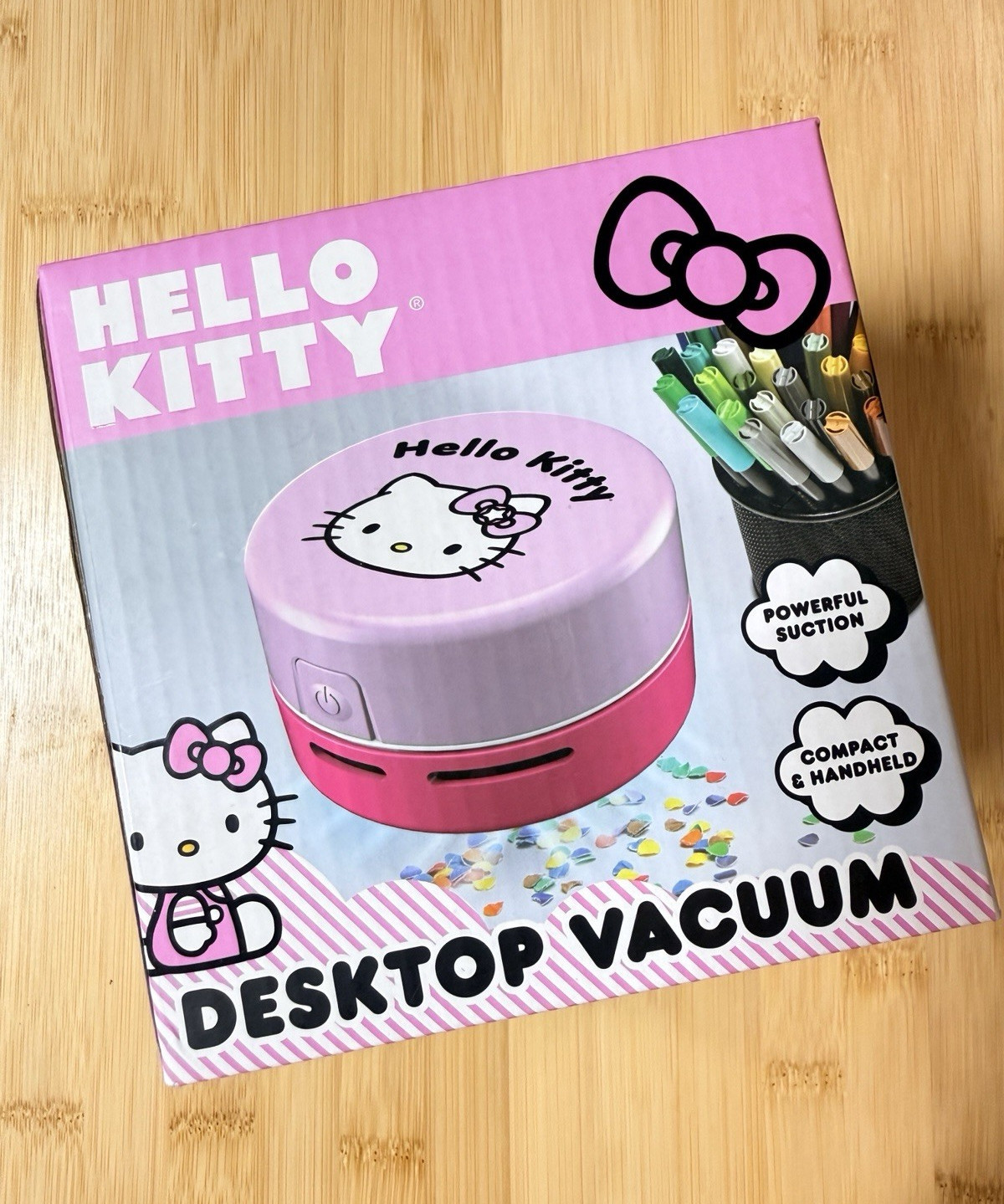 Hello Kitty Bagless Compact Handheld Desktop Vacuum Pink/White Nozzle Brush gallery