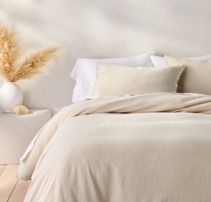 Heavyweight Linen Blend Duvet Cover - Casaluna King Natural Color gallery