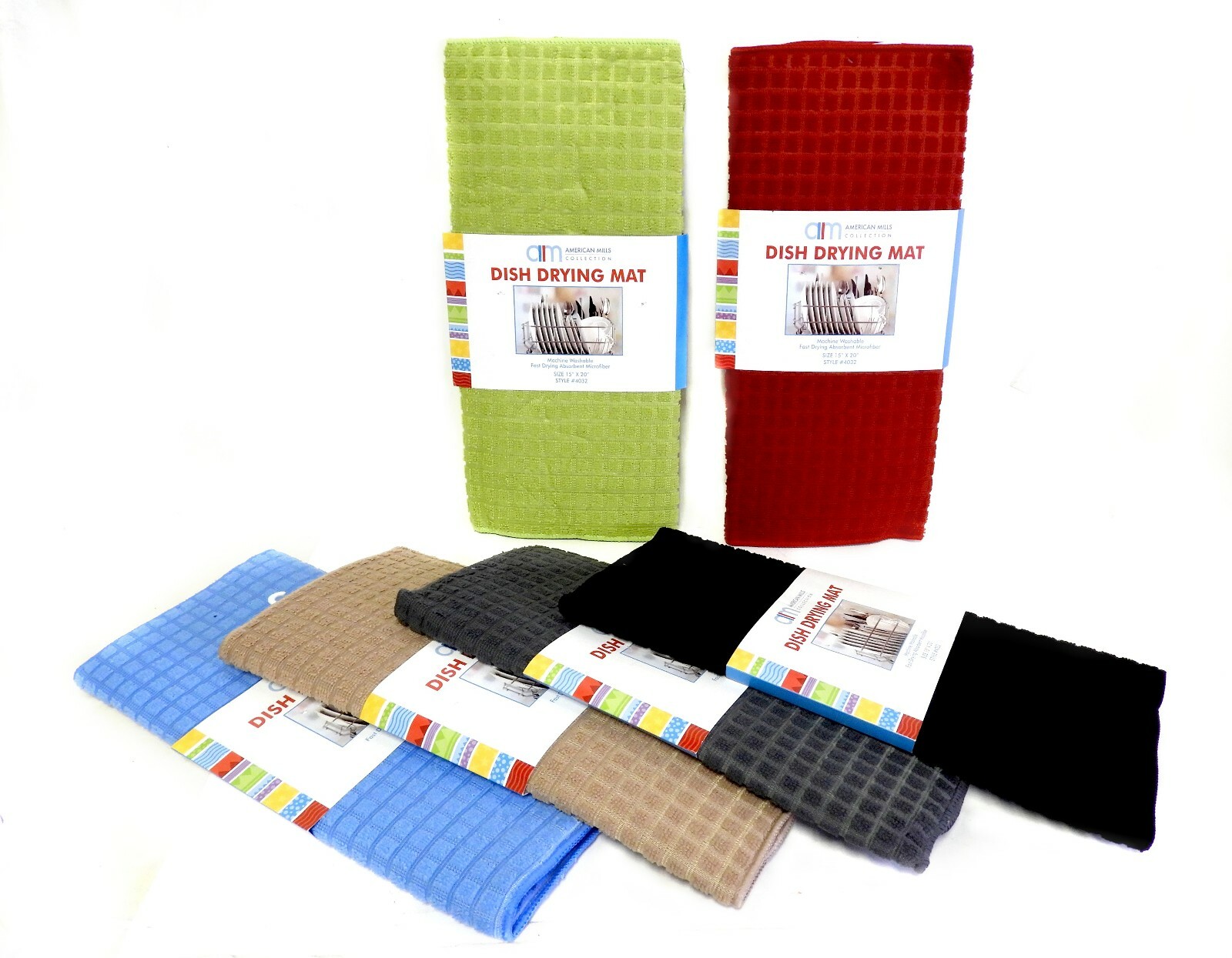 Jumbo Size Dish Drying Mat Absorbant Quick Drying 15" x 20" Machine Wash 2 Pack gallery
