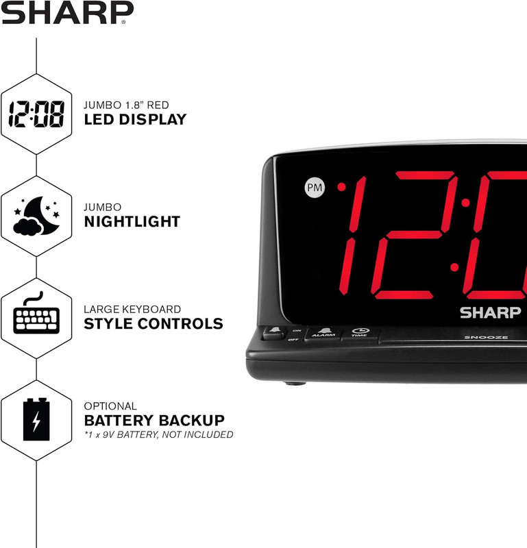 LED Digital Alarm Clock – Simple Operation - Easy to See Large Numbers, Built I gallery