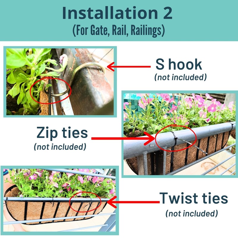 LaLaGreen Deck Railing Planter Box - 2 Pack, 36 Inch Large Wall Planters for ... gallery