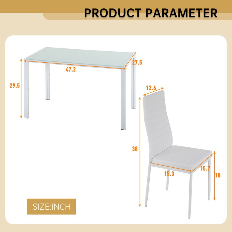 Dining Table Set Glass for Small Spaces Kitchen Table and Chairs Home Furniture gallery
