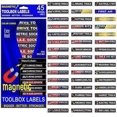 Ultimate Blue Magnetic TOOLBOX LABELS fits all tool chest & cabinets