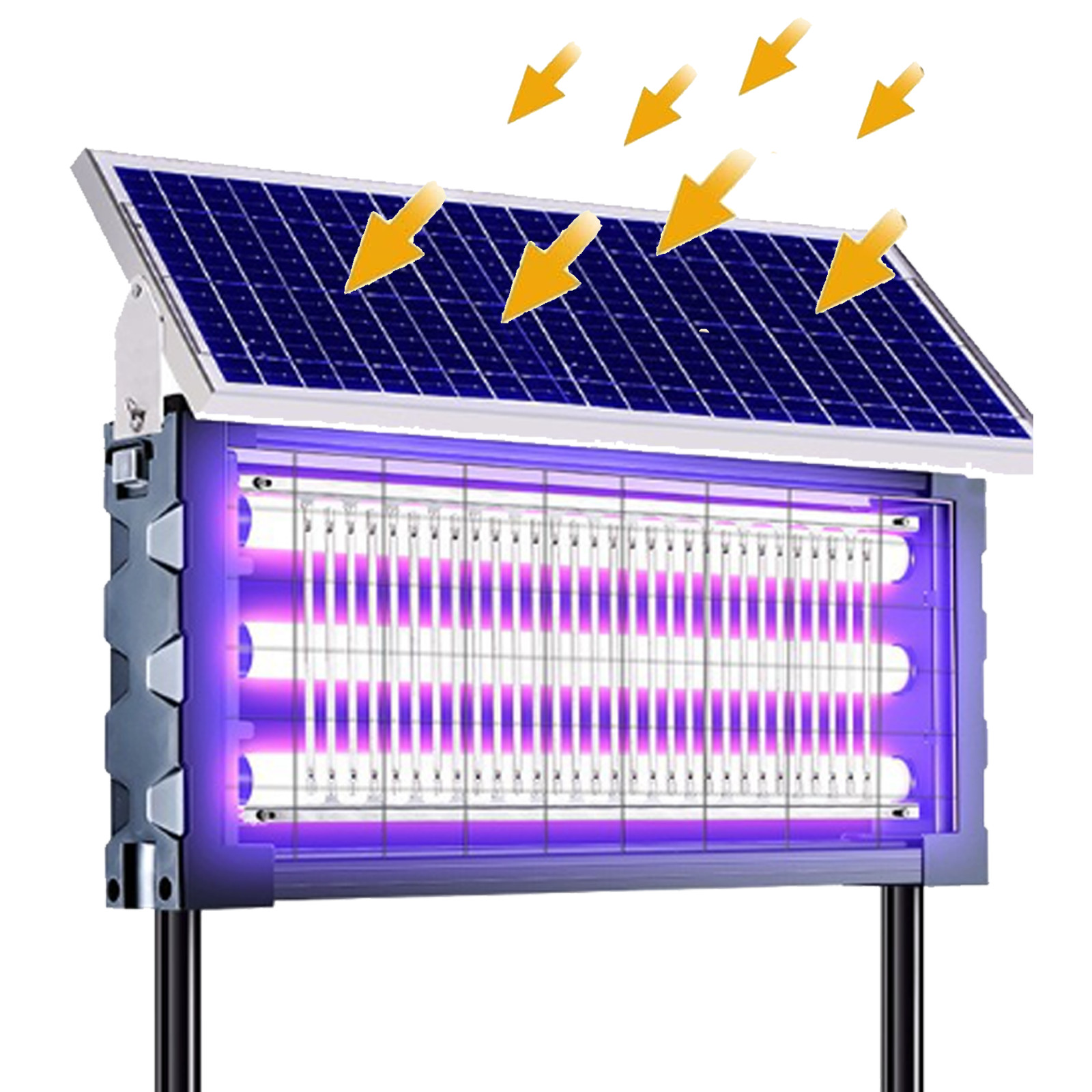 Solar Bug Zapper Outdoor Mosquito Zapper 4500V Waterproof Rechargeable Fly Trap gallery
