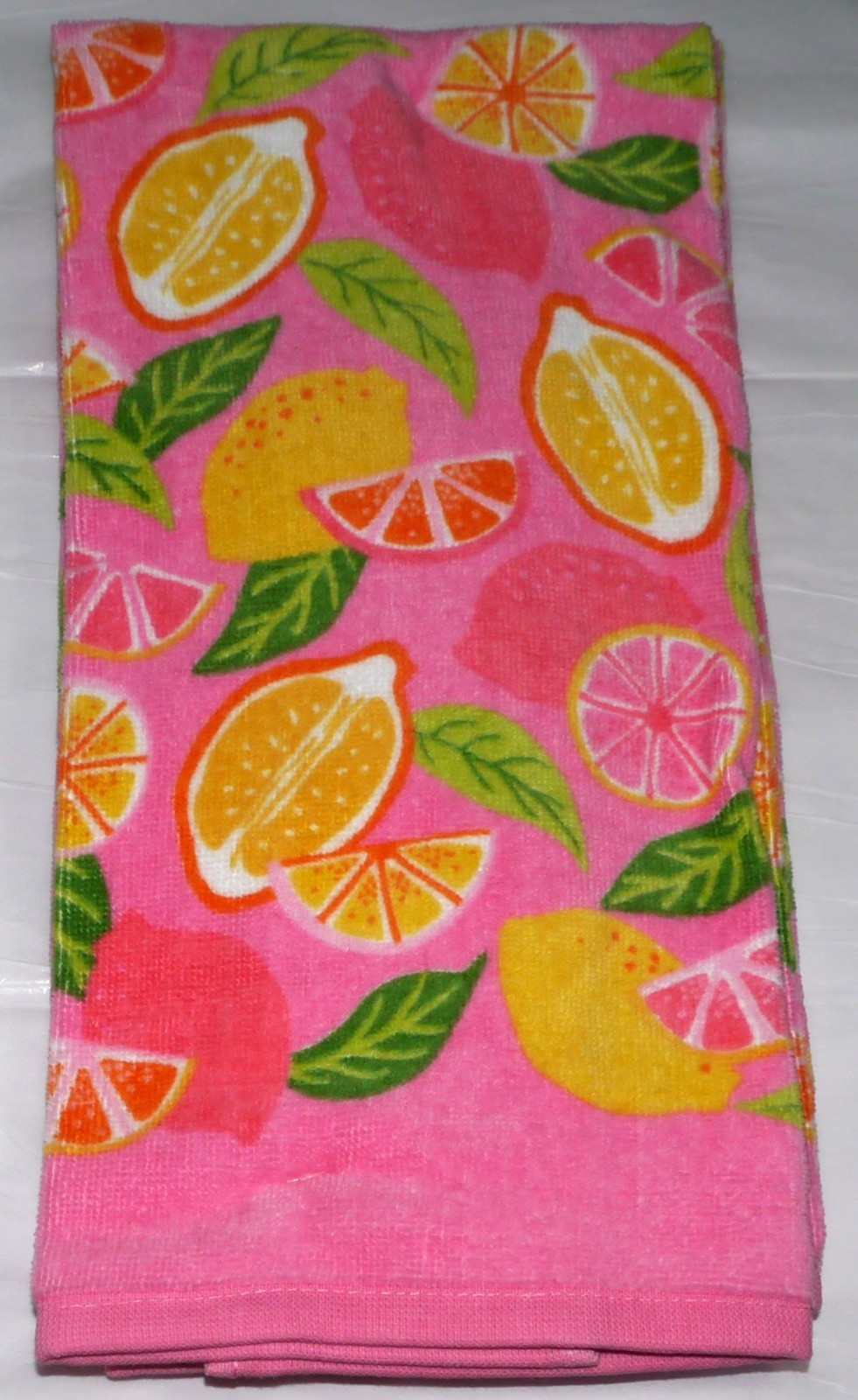 NEW Mainstream 2 Pk Velour Terrycloth Kitchen Towels Lemon Citrus Fruit Summer gallery