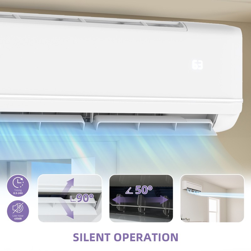 24000 BTU Mini Split Air Conditioner Heat Pump System 220V Up to 1500 Sq. Ft gallery