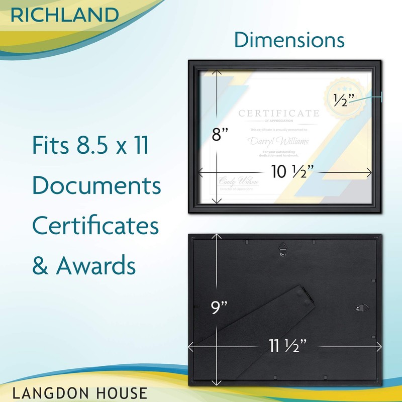 8.5x11 Certificate Frames Set (Black, 12 Pack) Distinguished Edging for Style... gallery