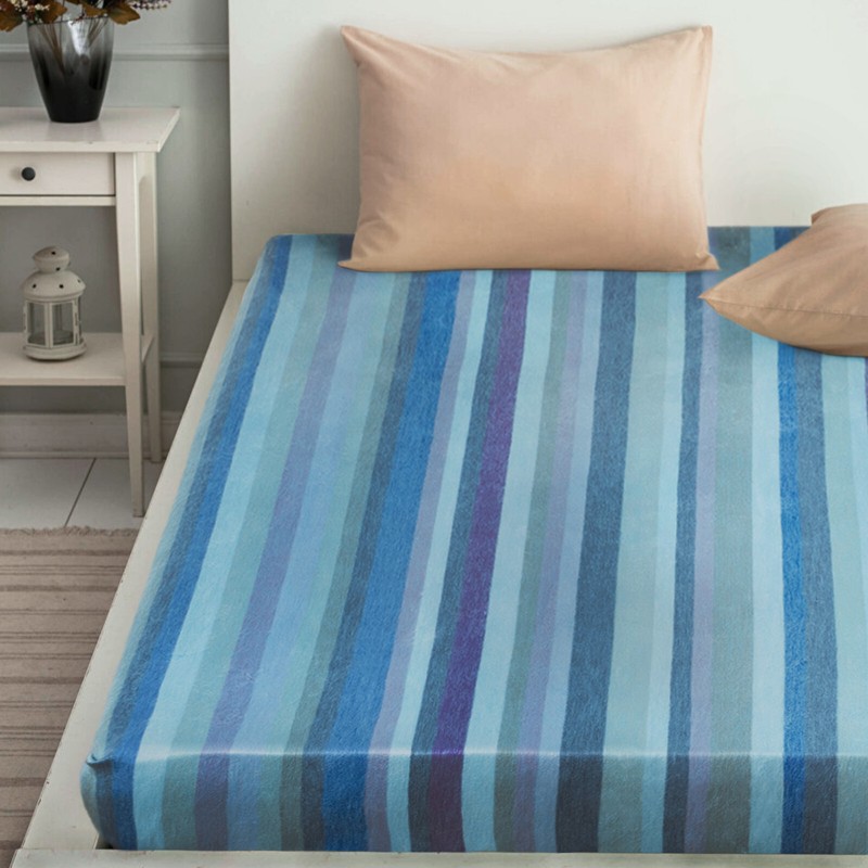 SOFT&WARM STRIPED ALPACA WOOL BLANKET 96" x 68" STRIPED TURQUOISE OCEAN HUES gallery