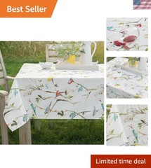 Spillproof Spring/Summer Durable Heavyweight Fabric Indoor Outdoor Tablecloth…