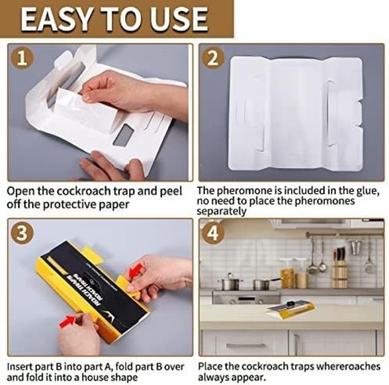 20 Pack Roach Traps Cockroach Traps Home Glue Child & Pets Safe gallery
