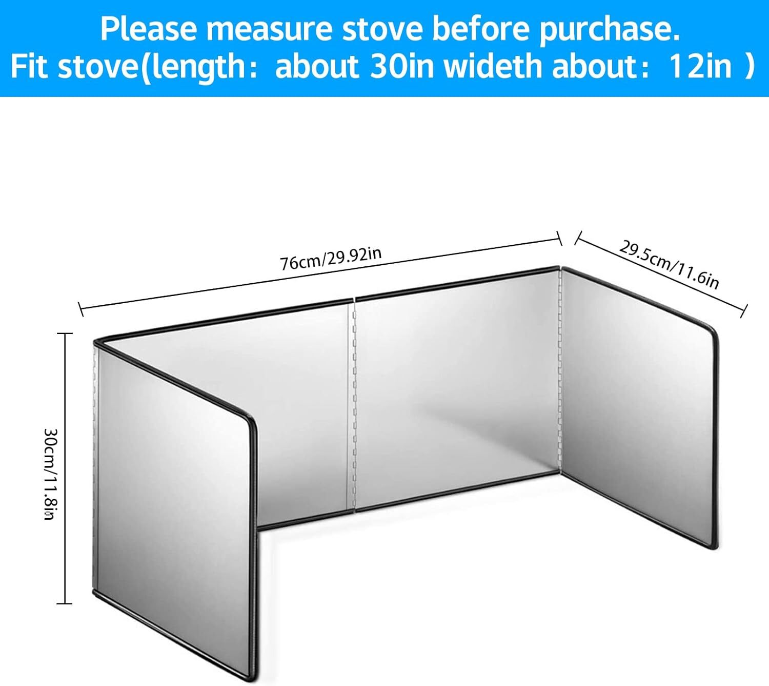 MMUK 4 Sided Splatter Guard for Frying Stove Top Stainless Steel Splatter Scr... gallery