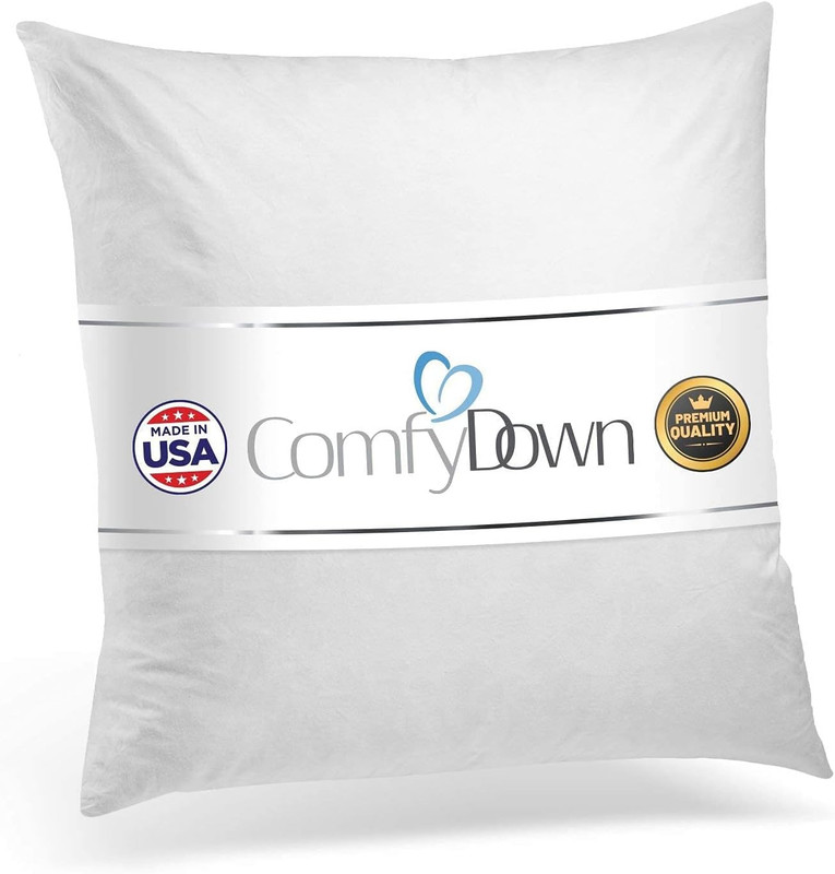 Comfydown 26X26 Throw Pillow Insert, down & Feather Fill, 100% Cotton Cover, Mad gallery