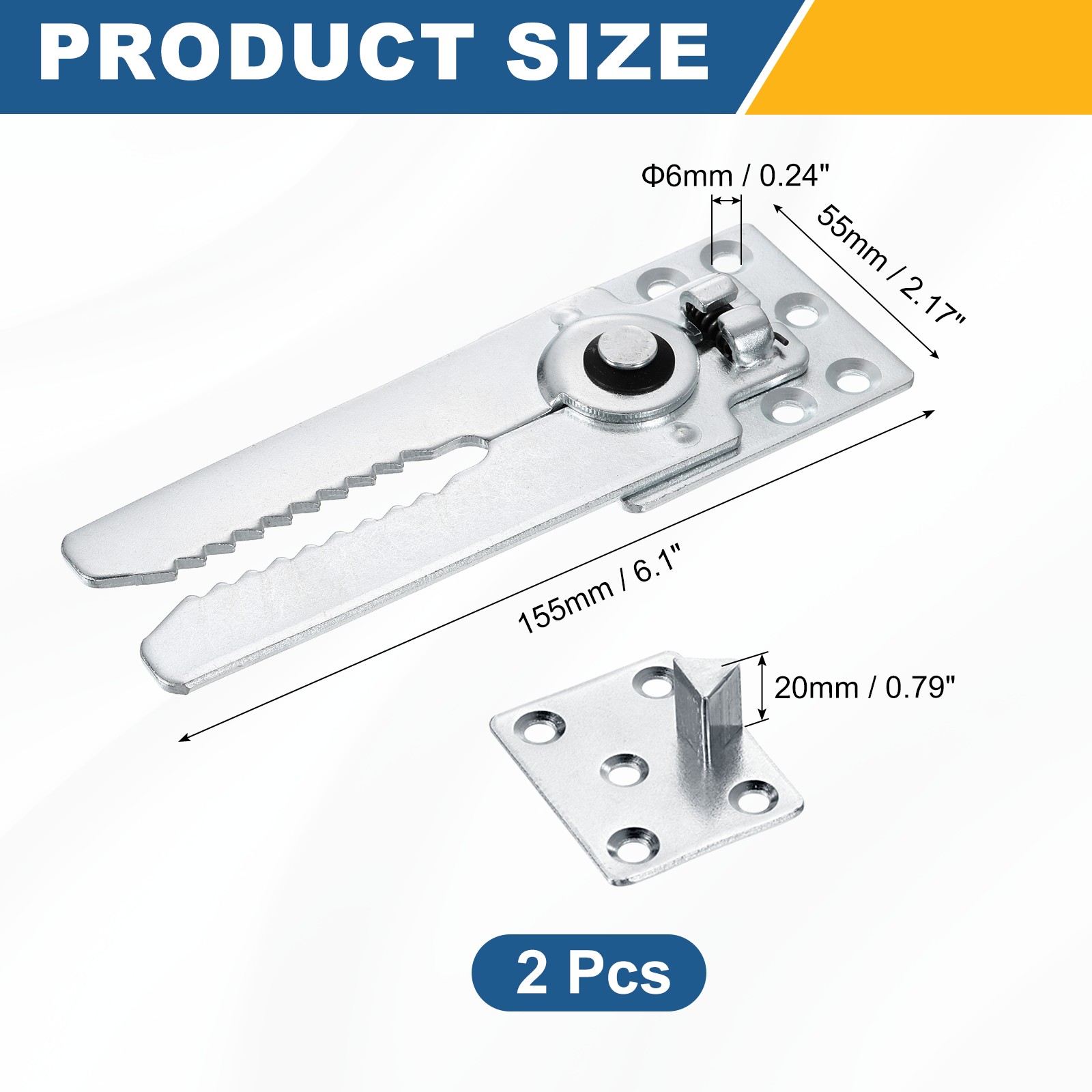 2Pcs Sectional Couch Connector, 155mm Adjustable Sofa Connector, Silver gallery