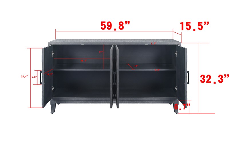 Accent Storage Cabinet w/4 Doors and Adjustable Shelves Sideboard Buffet Cabinet gallery