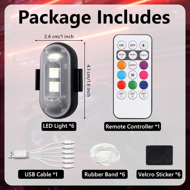 Wireless Magnetic Strobe LED Lights with Remote Control,8 Colors Waterproof gallery