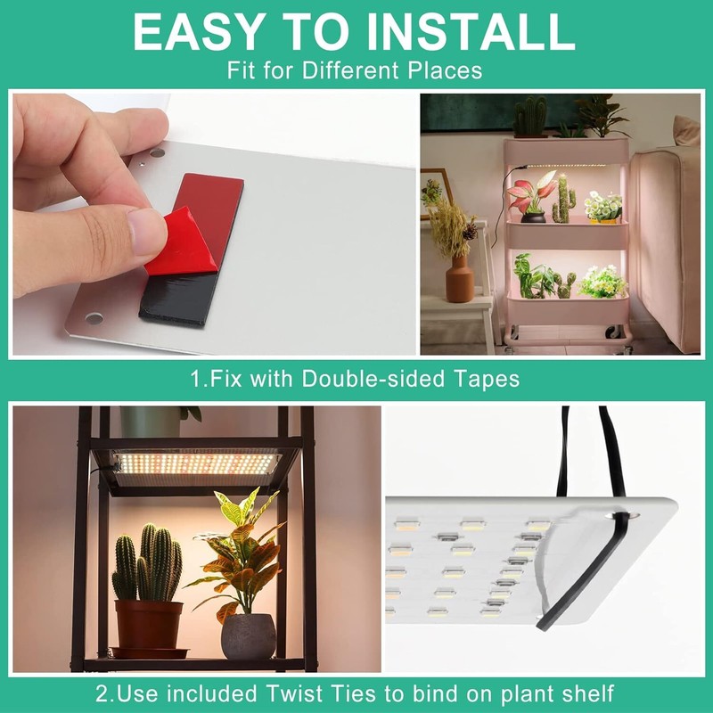 LED Plant Grow Light with Timer 2 Lights LED Grow Light Full Spectrum for Indoor gallery