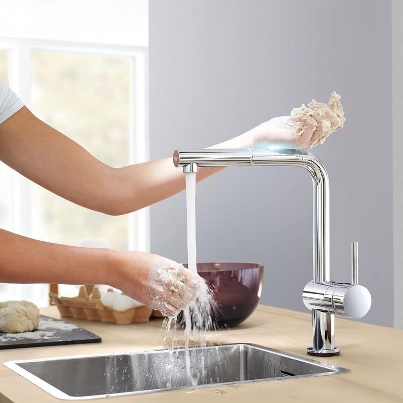 GROHE Minta Touch Pull-Out Kitchen Faucet Chrome Single Handle Touch Activated gallery