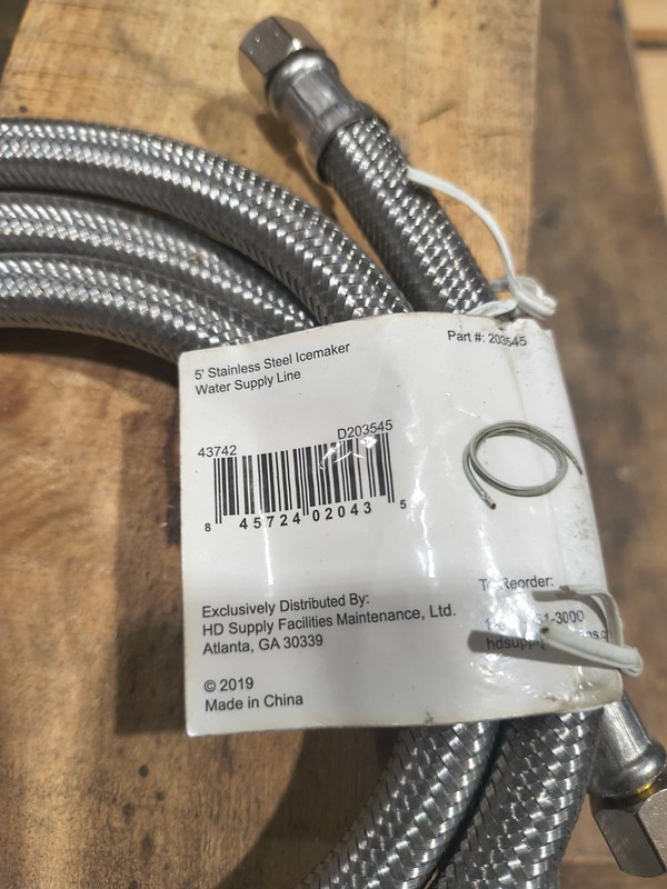 5' Universal Ice Maker Flexible Braided Stainless Steel Water Supply Hose 1/4 gallery